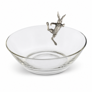 Climbing Bunny Glass Serving / Salad Bowl