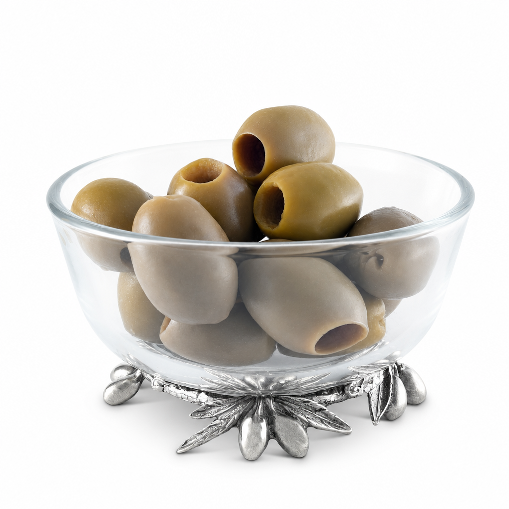 Olive Grove Glass &amp; Pewter Bowl 1