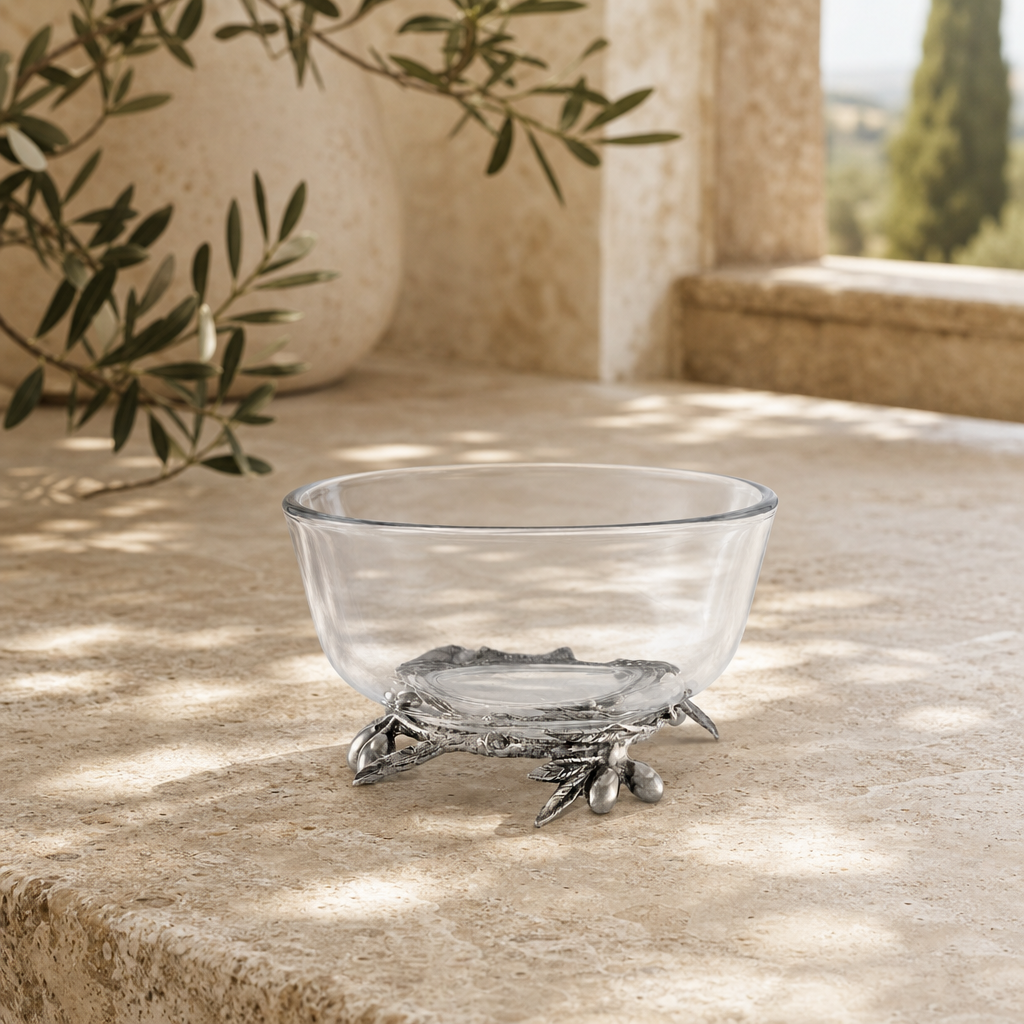 Olive Grove Glass & Pewter Bowl 3