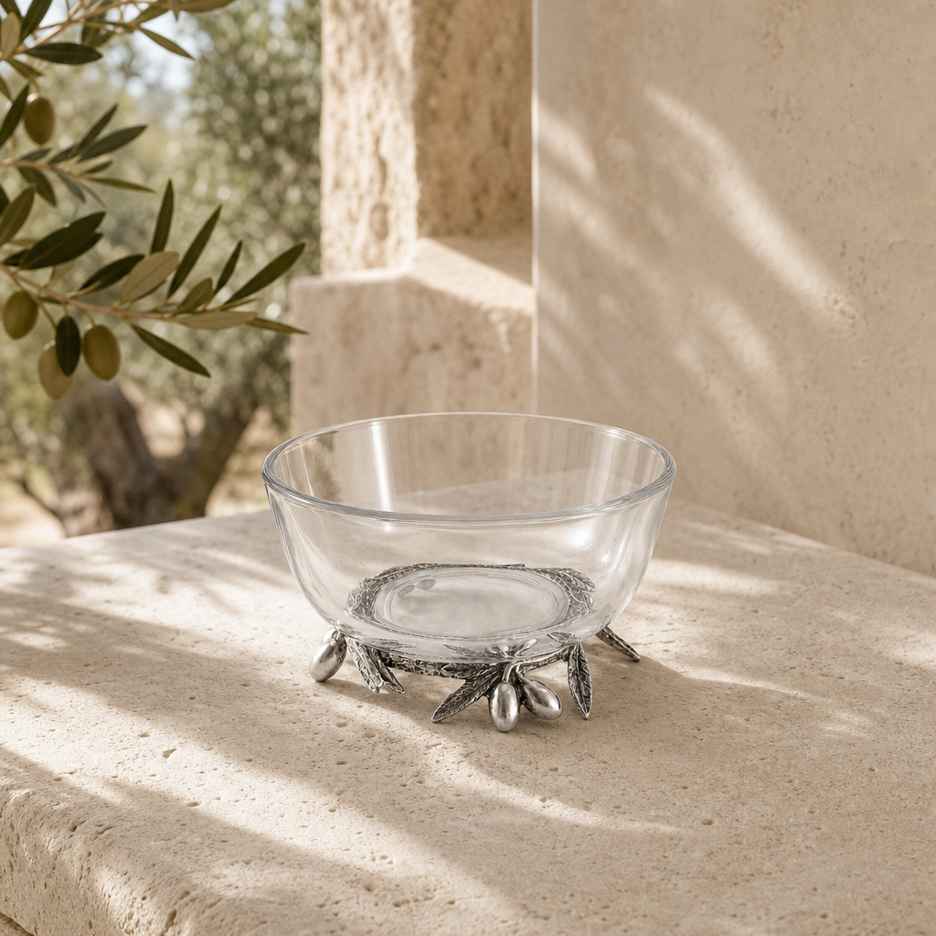 Olive Grove Glass & Pewter Bowl 4