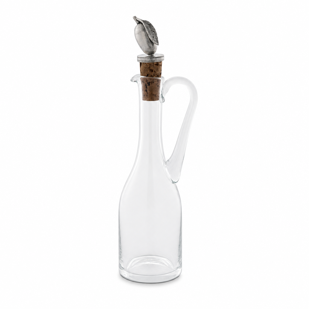 Cruet Bottle with Pewter Olive Head Cork Stopper 10