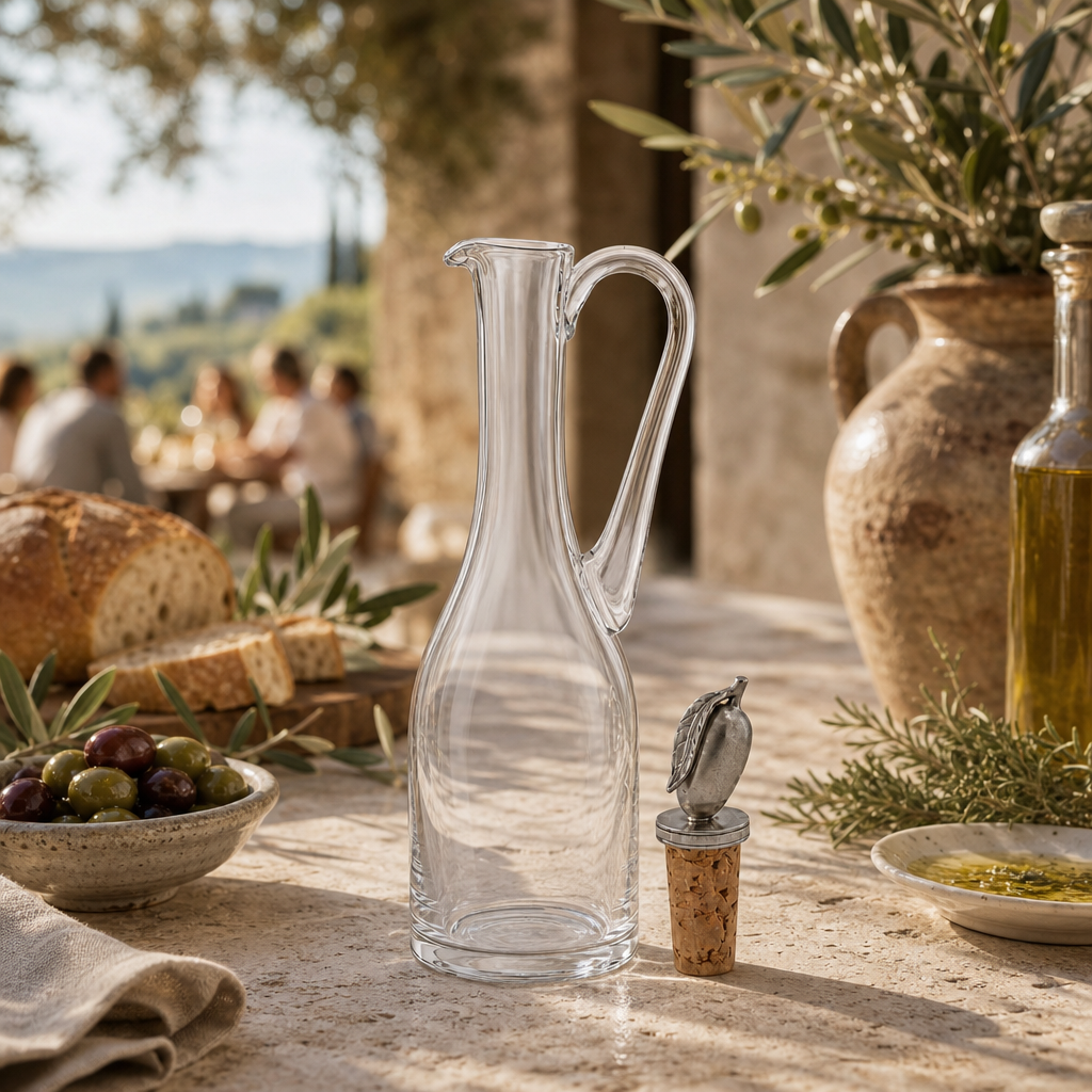 Cruet Bottle with Pewter Olive Head Cork Stopper 6