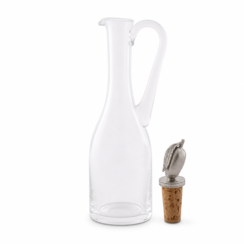 Cruet Bottle with Pewter Olive Head Cork Stopper 8