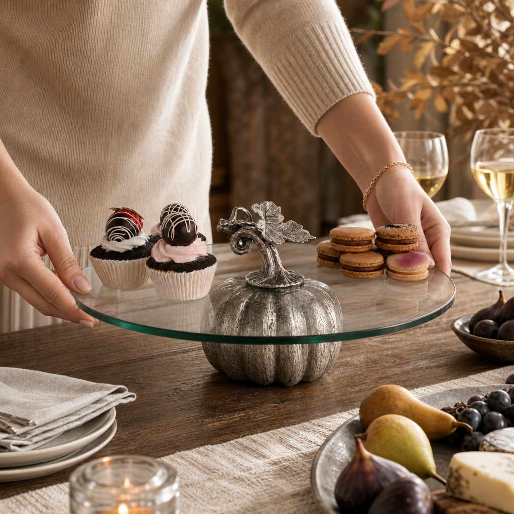 Pewter Pumpkin Dessert Stand 3