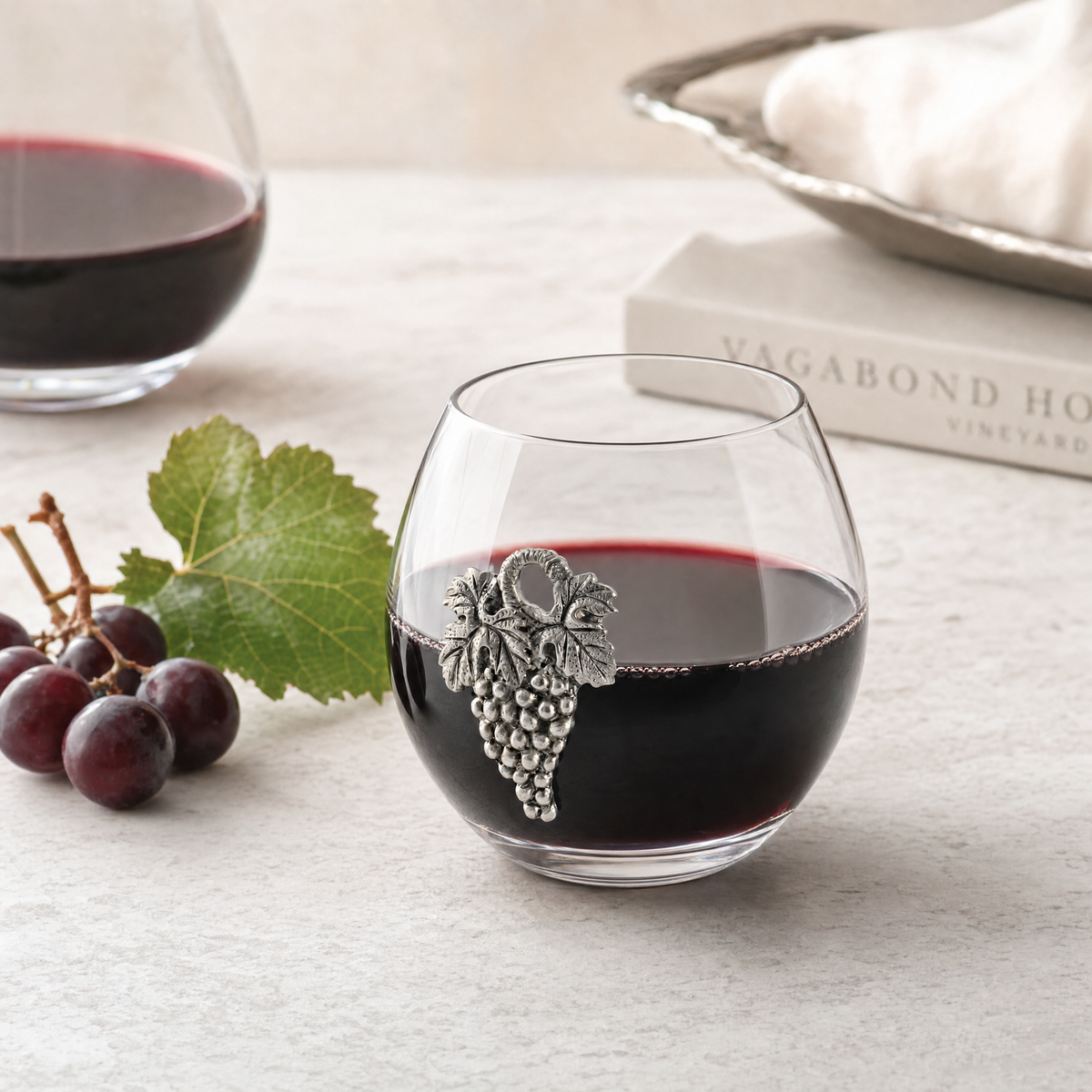 Grape Stemless Wine Glass 3