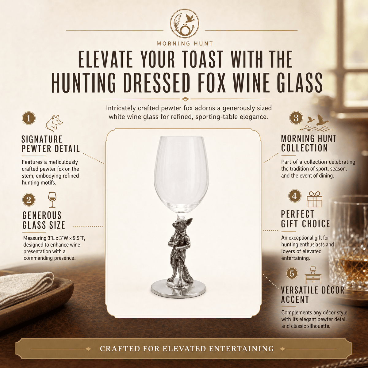 Hunting Dressed Fox Wine Glass 11