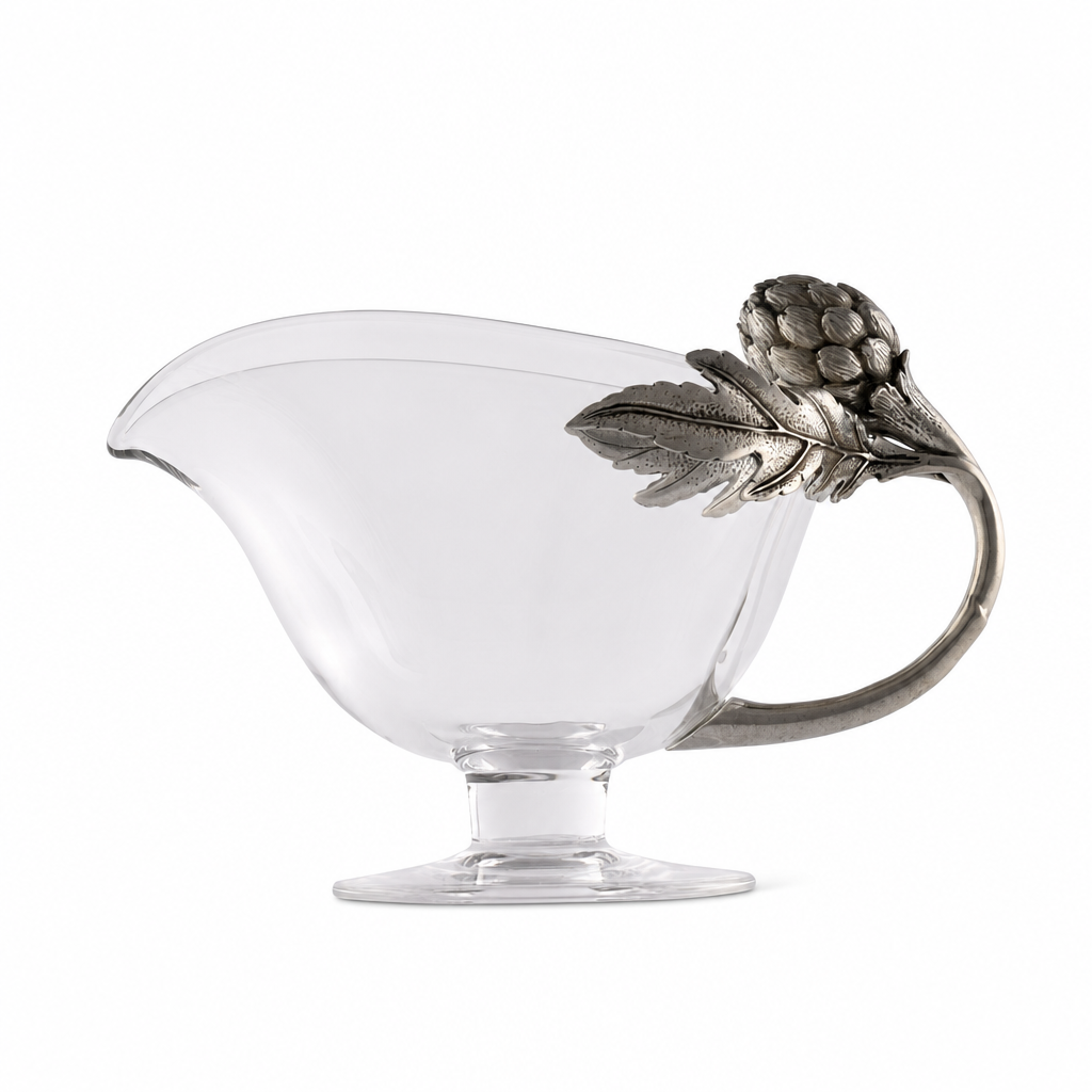 Artichoke Glass Gravy Boat 11