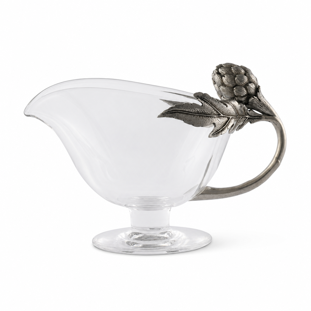 Artichoke Glass Gravy Boat 1