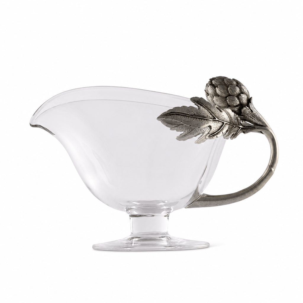 Artichoke Glass Gravy Boat 11