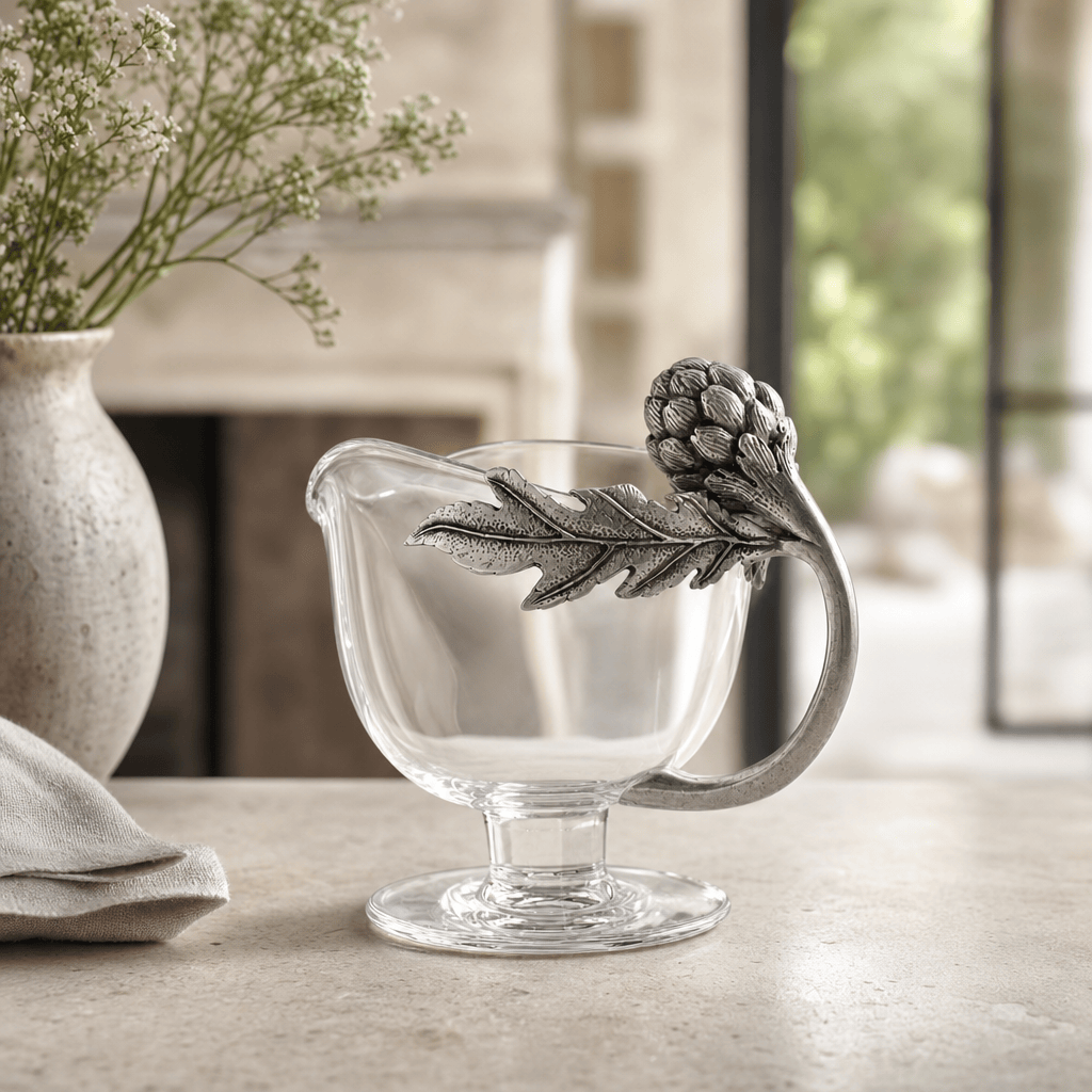 Artichoke Glass Gravy Boat 4