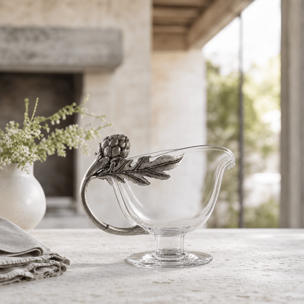 Artichoke Glass Gravy Boat 5