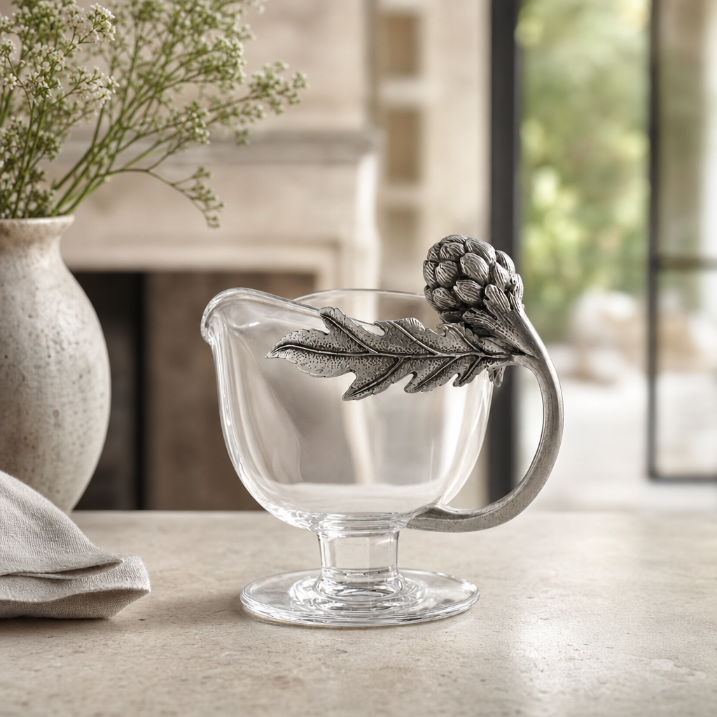 Artichoke Glass Gravy Boat 4