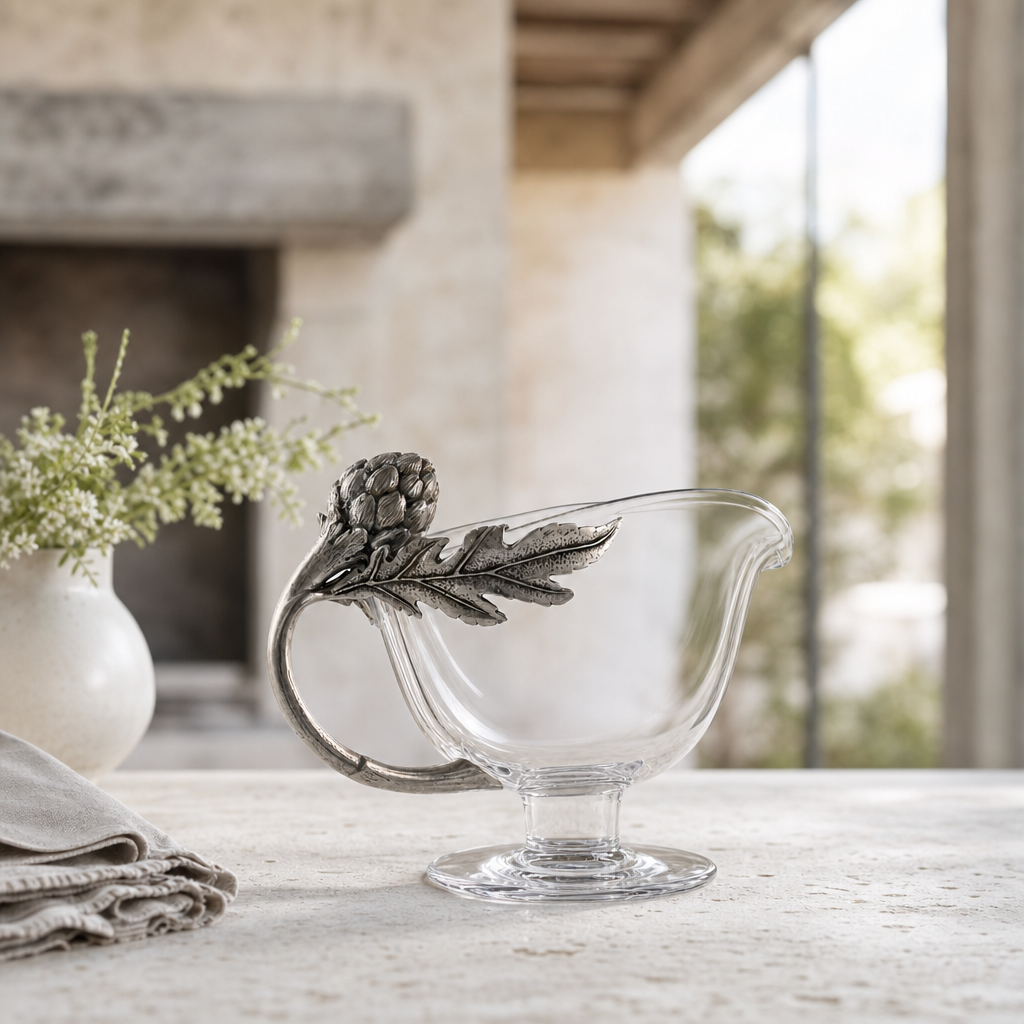 Artichoke Glass Gravy Boat 5