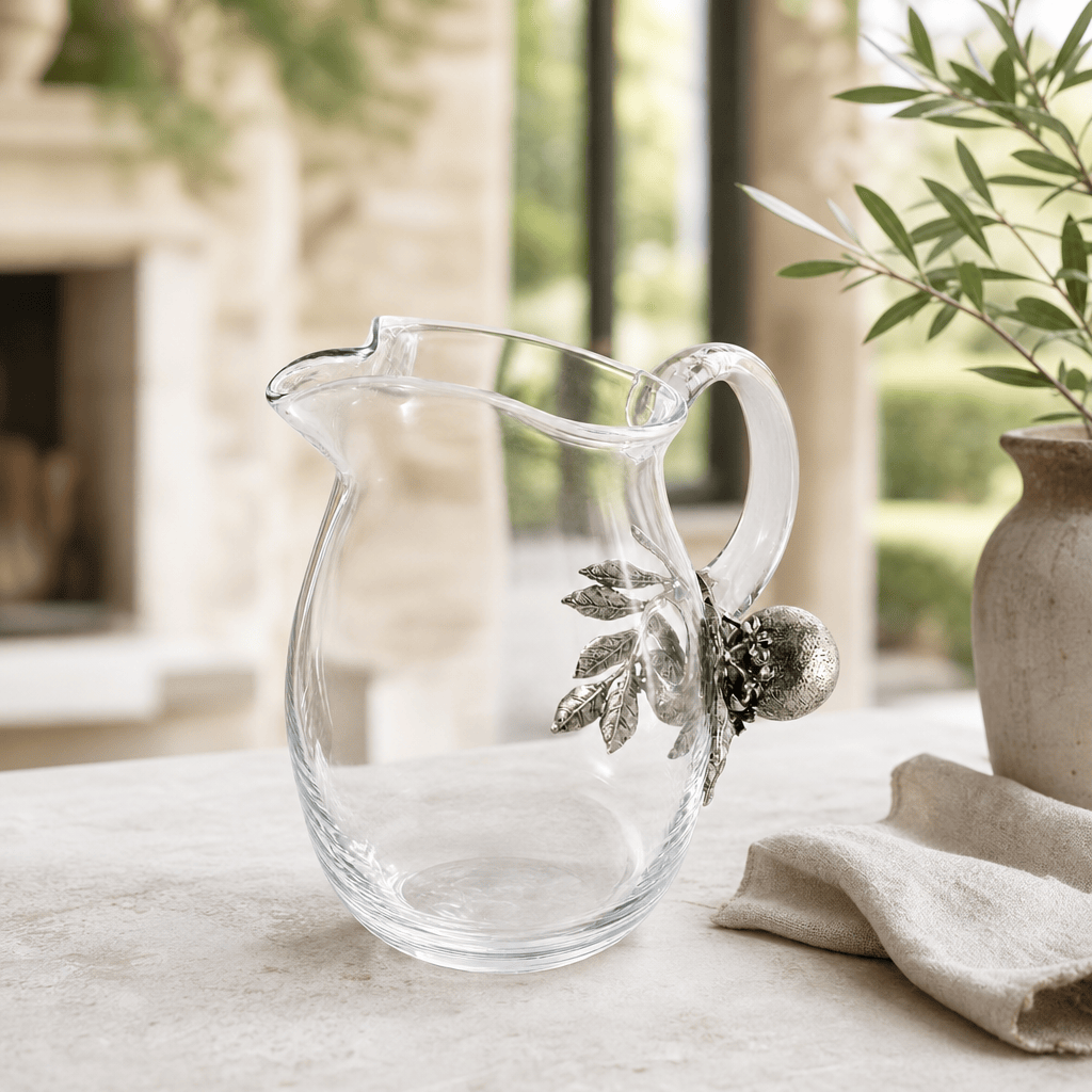 Orange Blooms Glass Pitcher 5