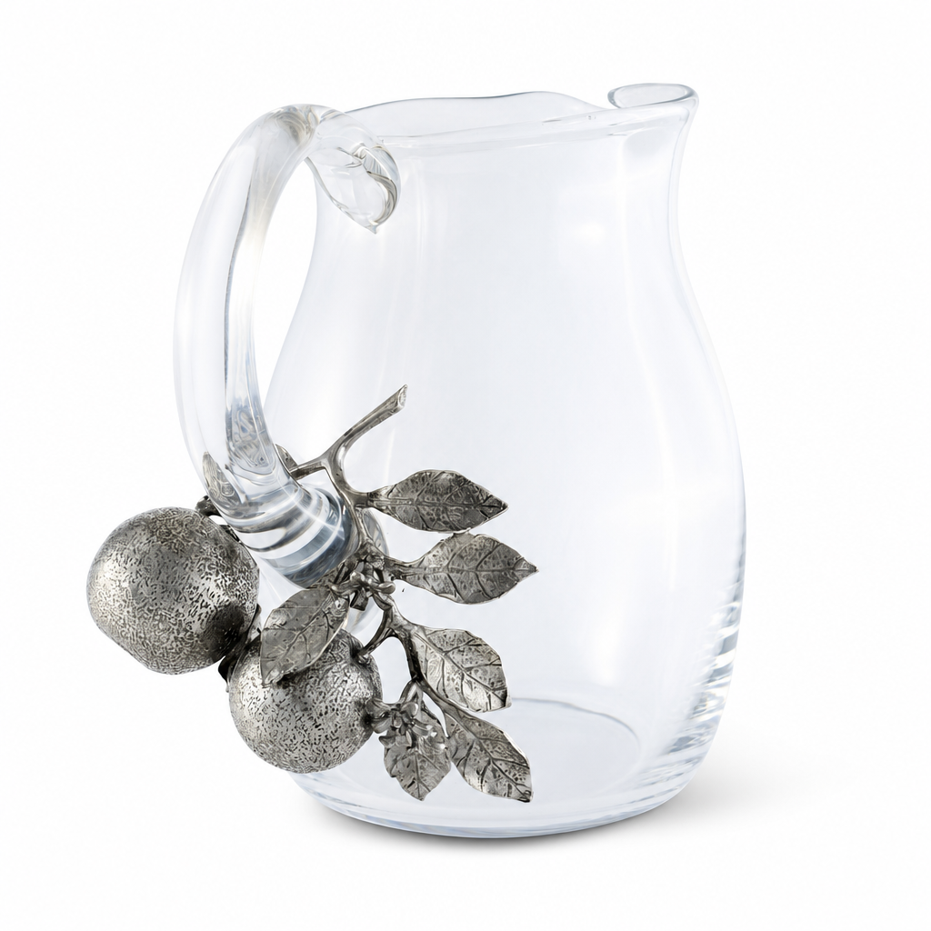 Orange Blooms Glass Pitcher 9