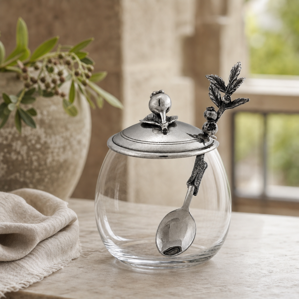 Blueberry Jam Jar with Spoon 1