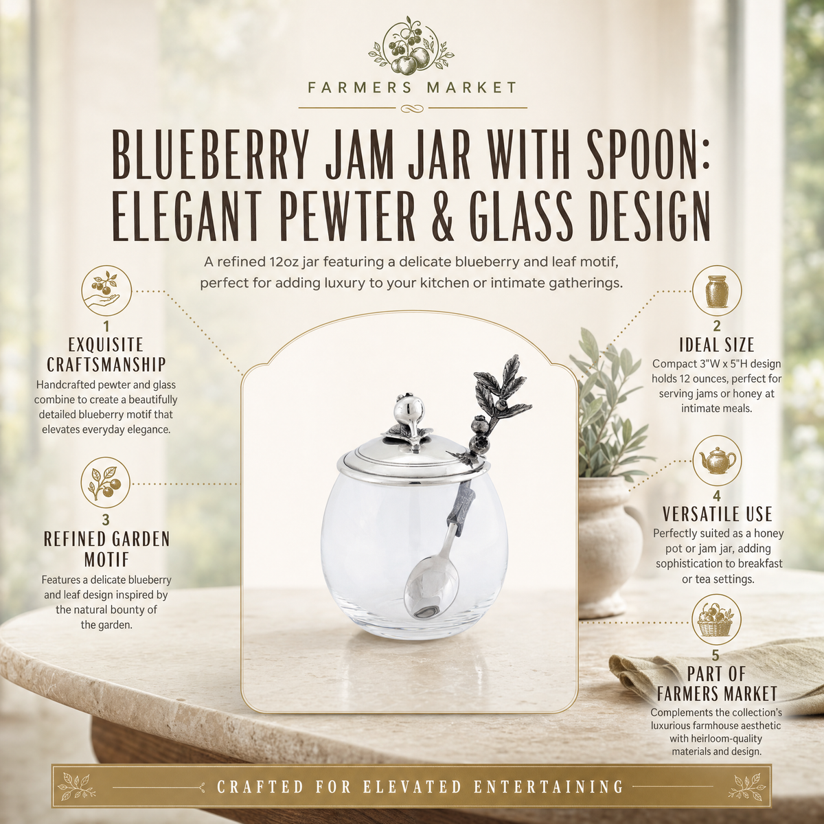 Blueberry Jam Jar with Spoon 9
