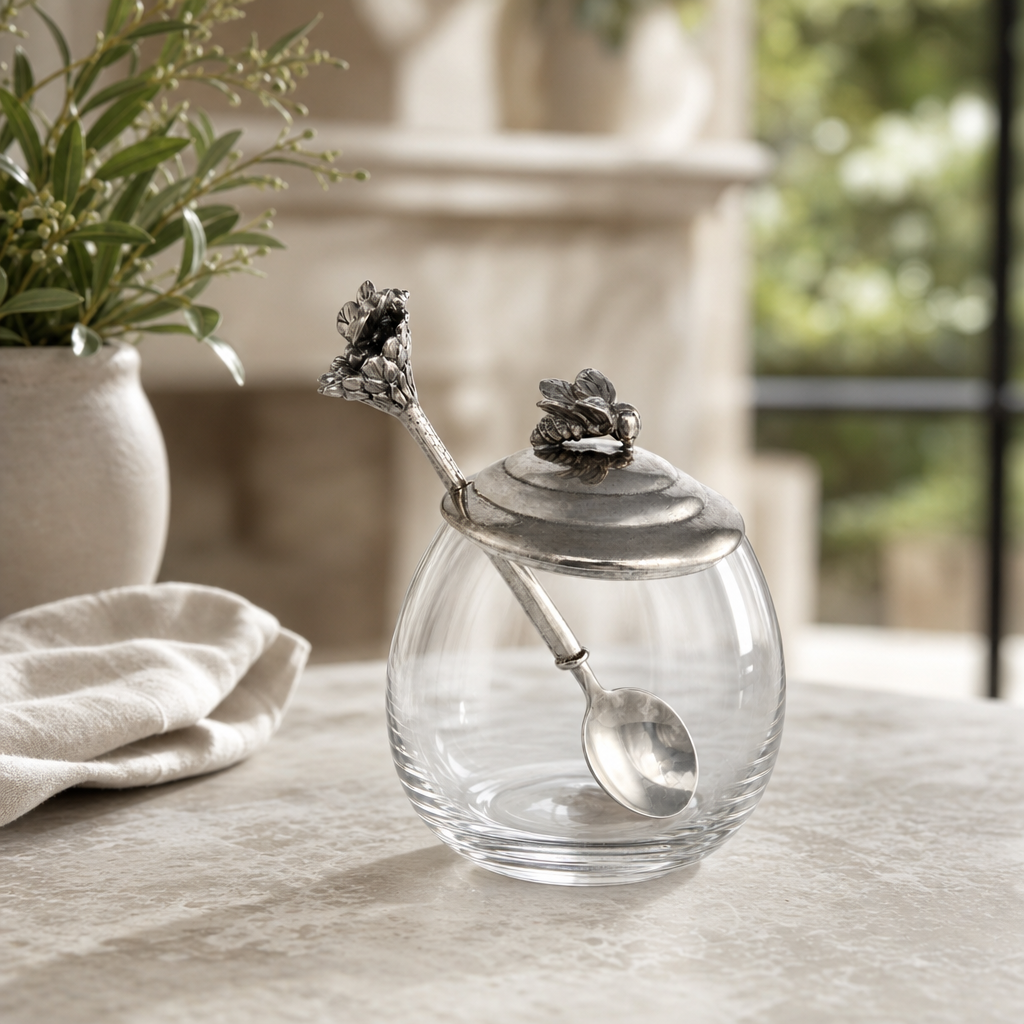 Bee Glass Honey Pot with Spoon 3