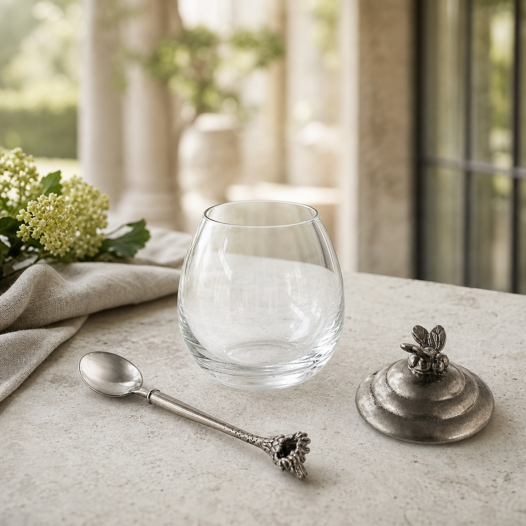 Bee Glass Honey Pot with Spoon 5