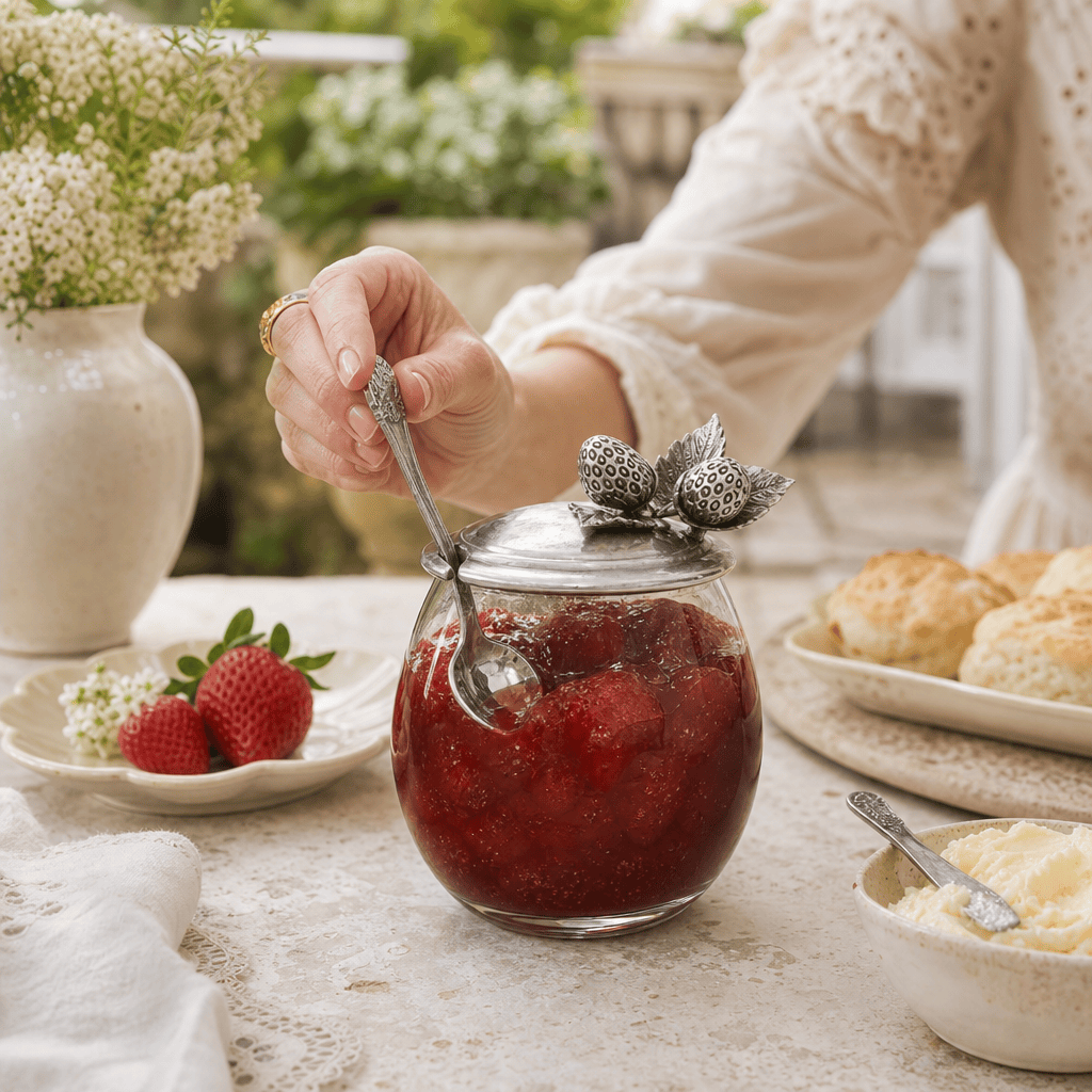 Strawberry Jam Jar with Spoon 4
