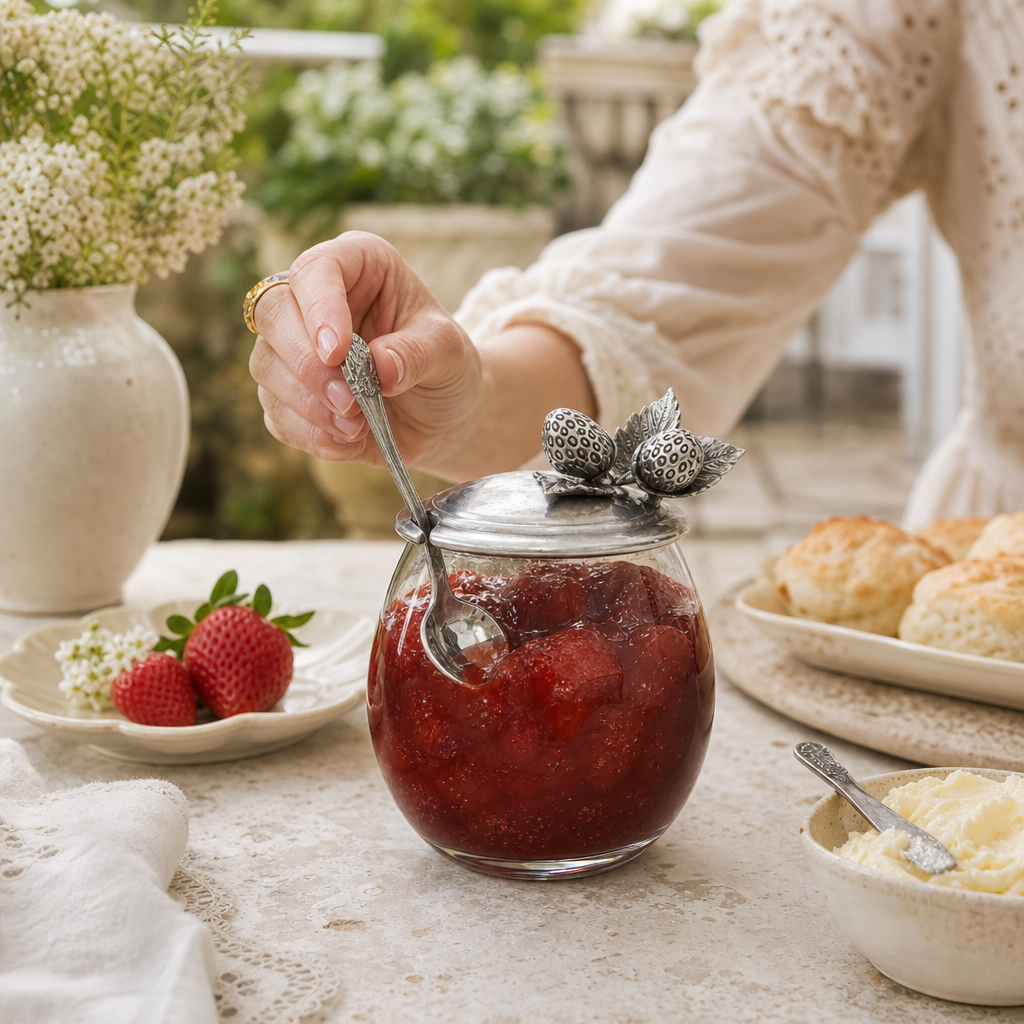Strawberry Jam Jar with Spoon 4