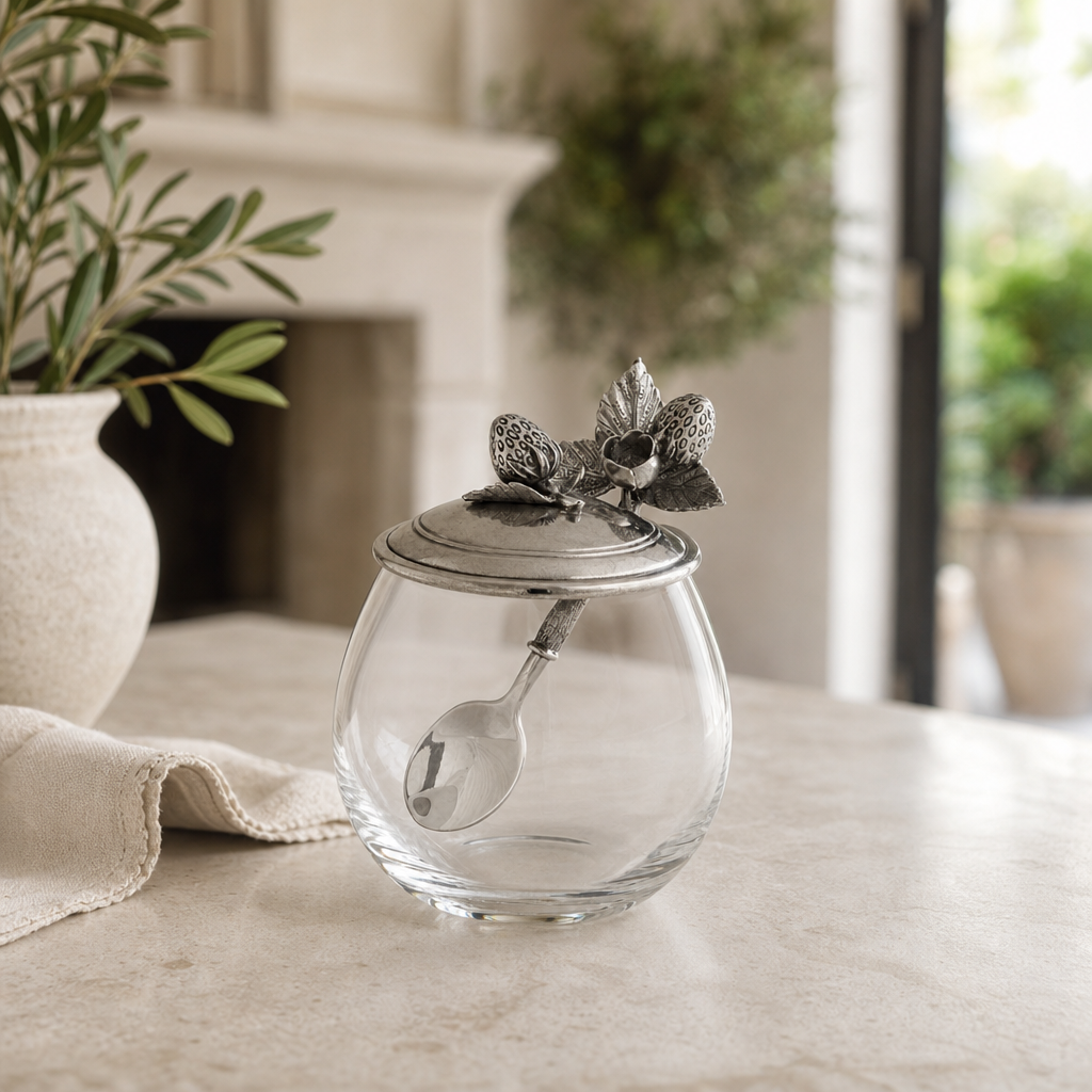 Strawberry Jam Jar with Spoon 1