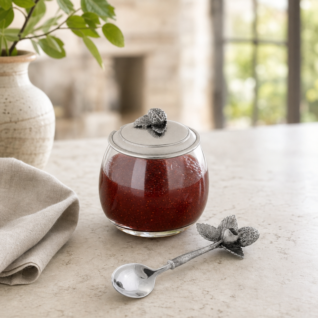 Strawberry Jam Jar with Spoon 3