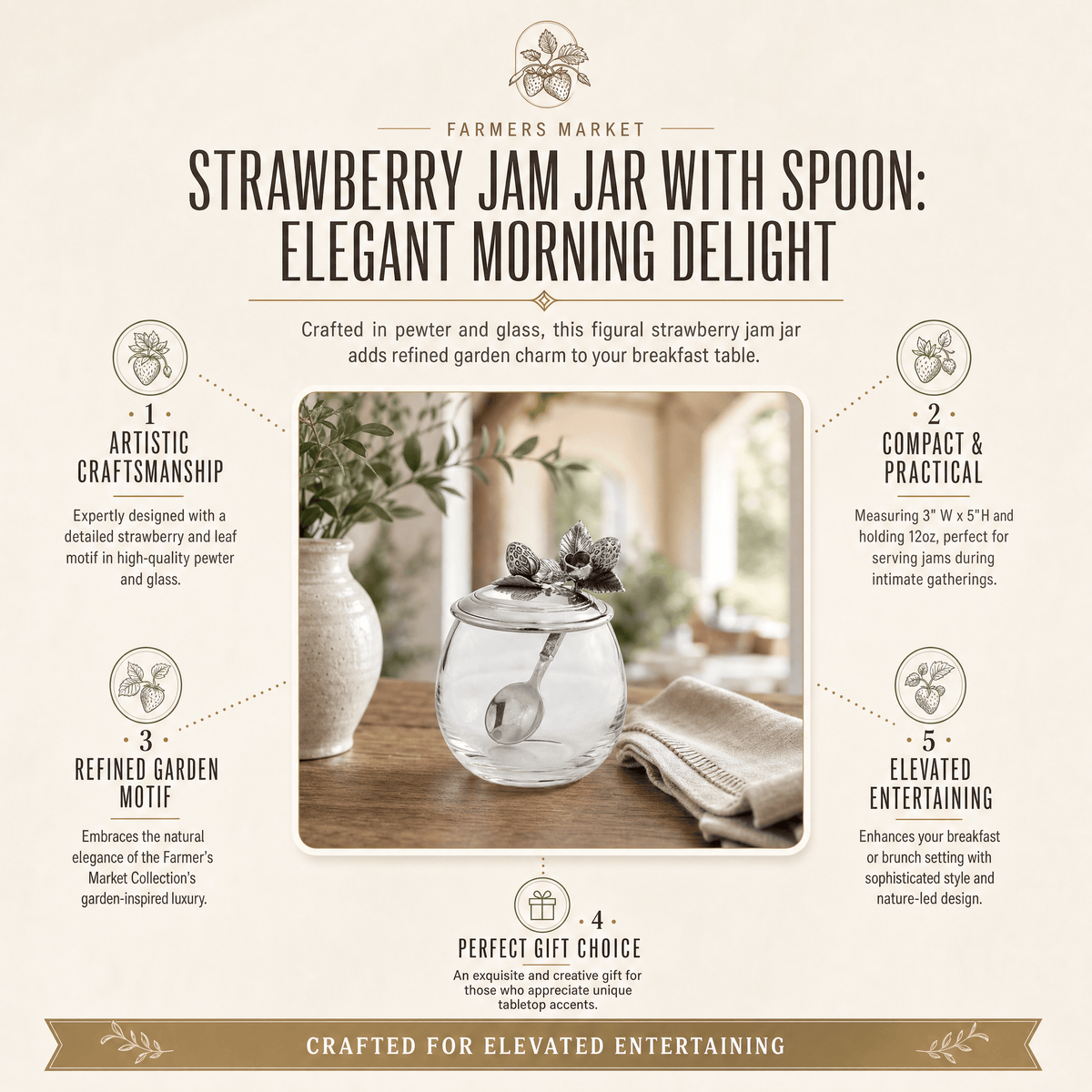 Strawberry Jam Jar with Spoon 7