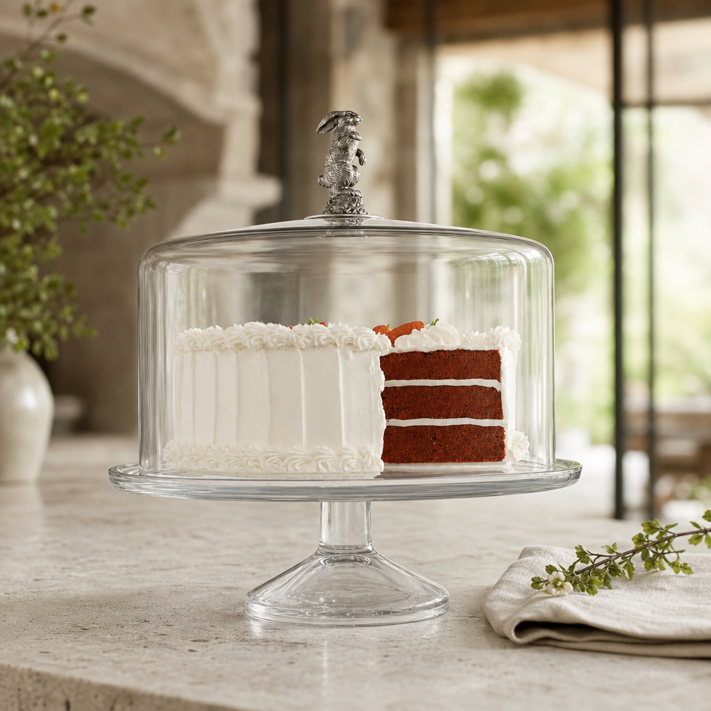 Bunny Glass Covered Cake / Dessert Stand 2