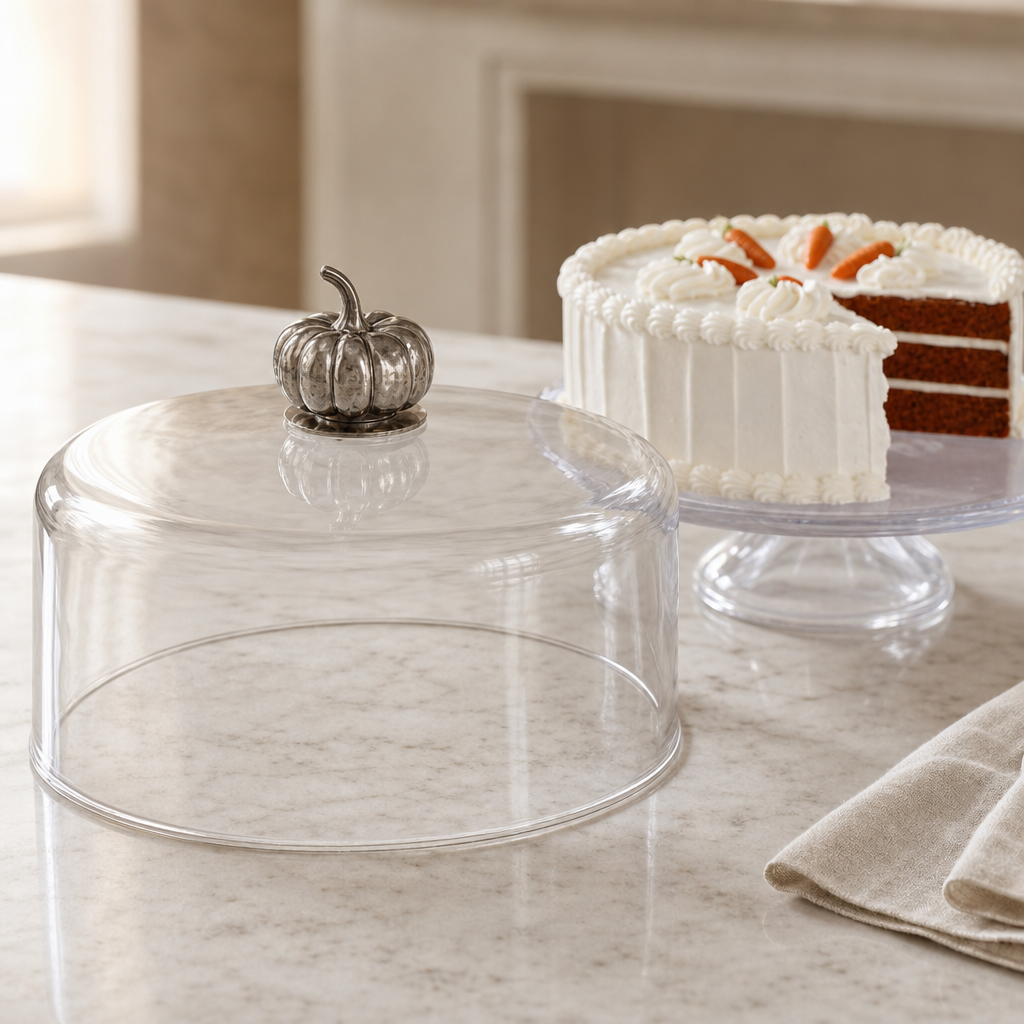 Pumpkin Knob Glass Covered Cake / Dessert Stand 3