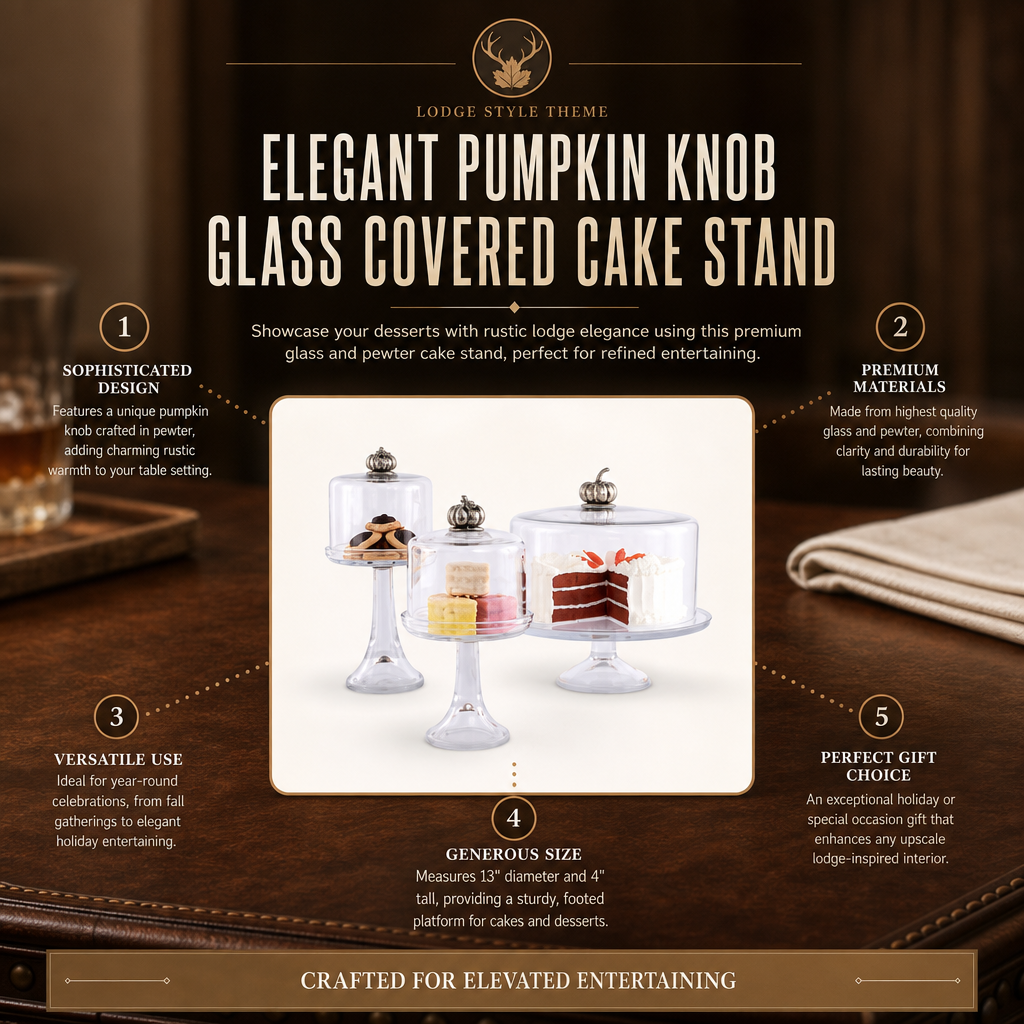 Pumpkin Knob Glass Covered Cake / Dessert Stand 1