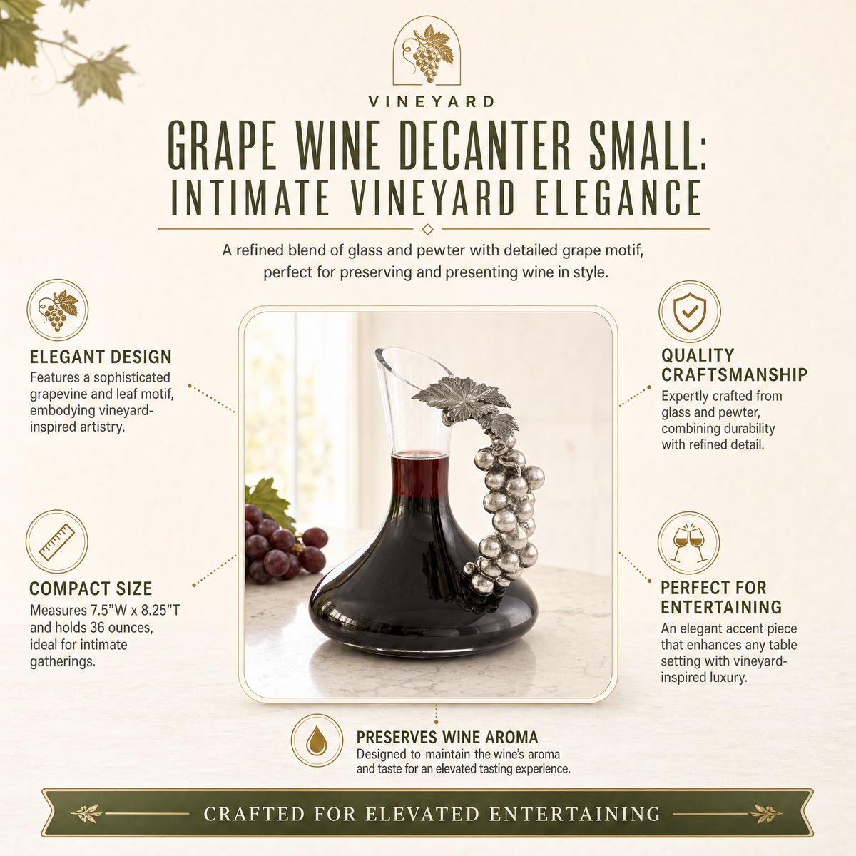 Grape Wine Decanter Small 11