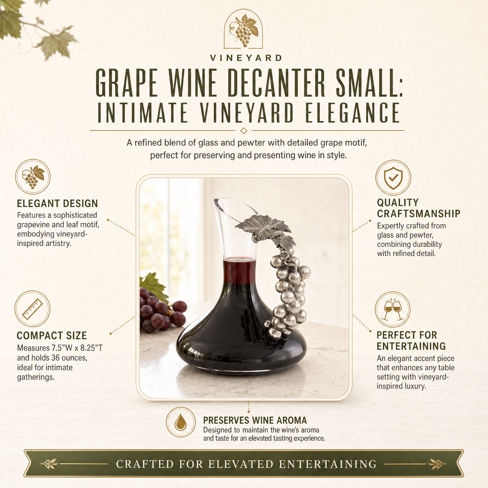 Grape Wine Decanter Small 11
