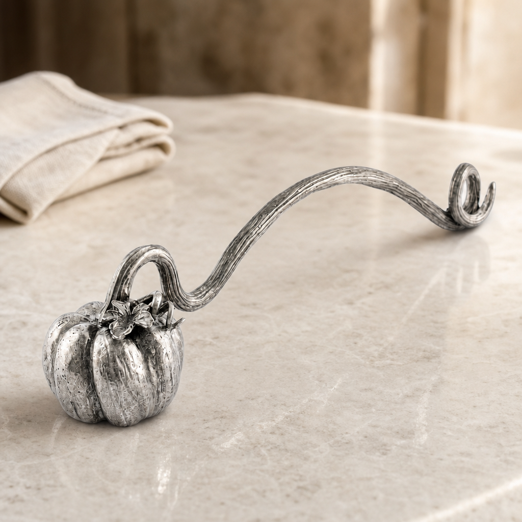 Pewter Pumpkin Candle Snuffer 2