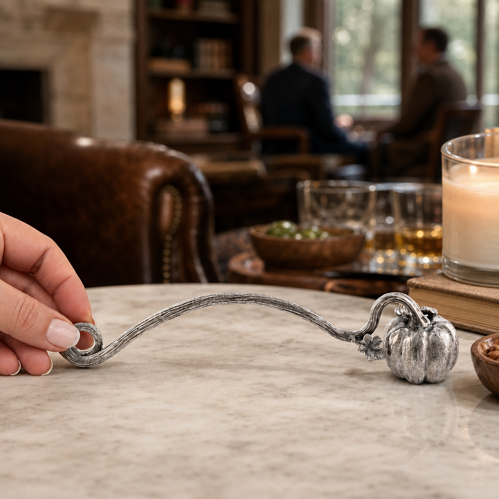 Pewter Pumpkin Candle Snuffer 6
