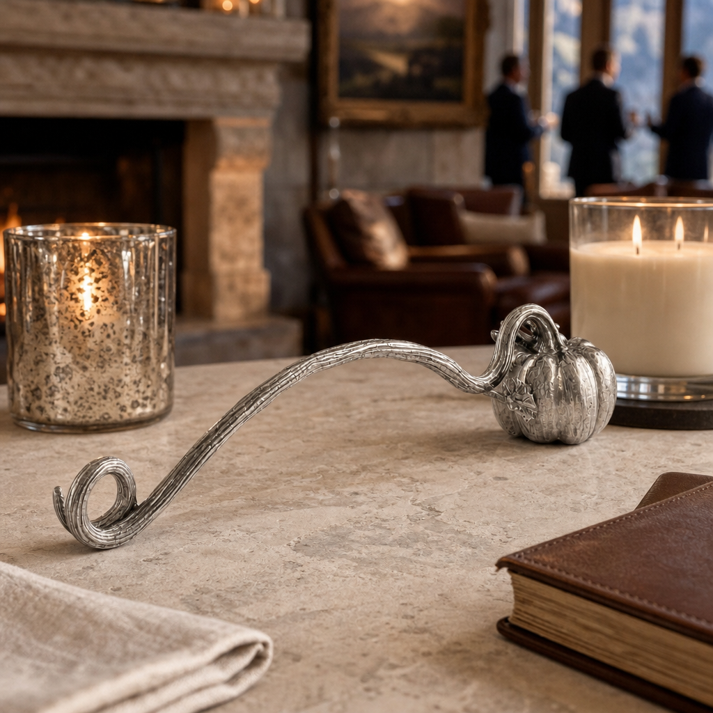Pewter Pumpkin Candle Snuffer 7