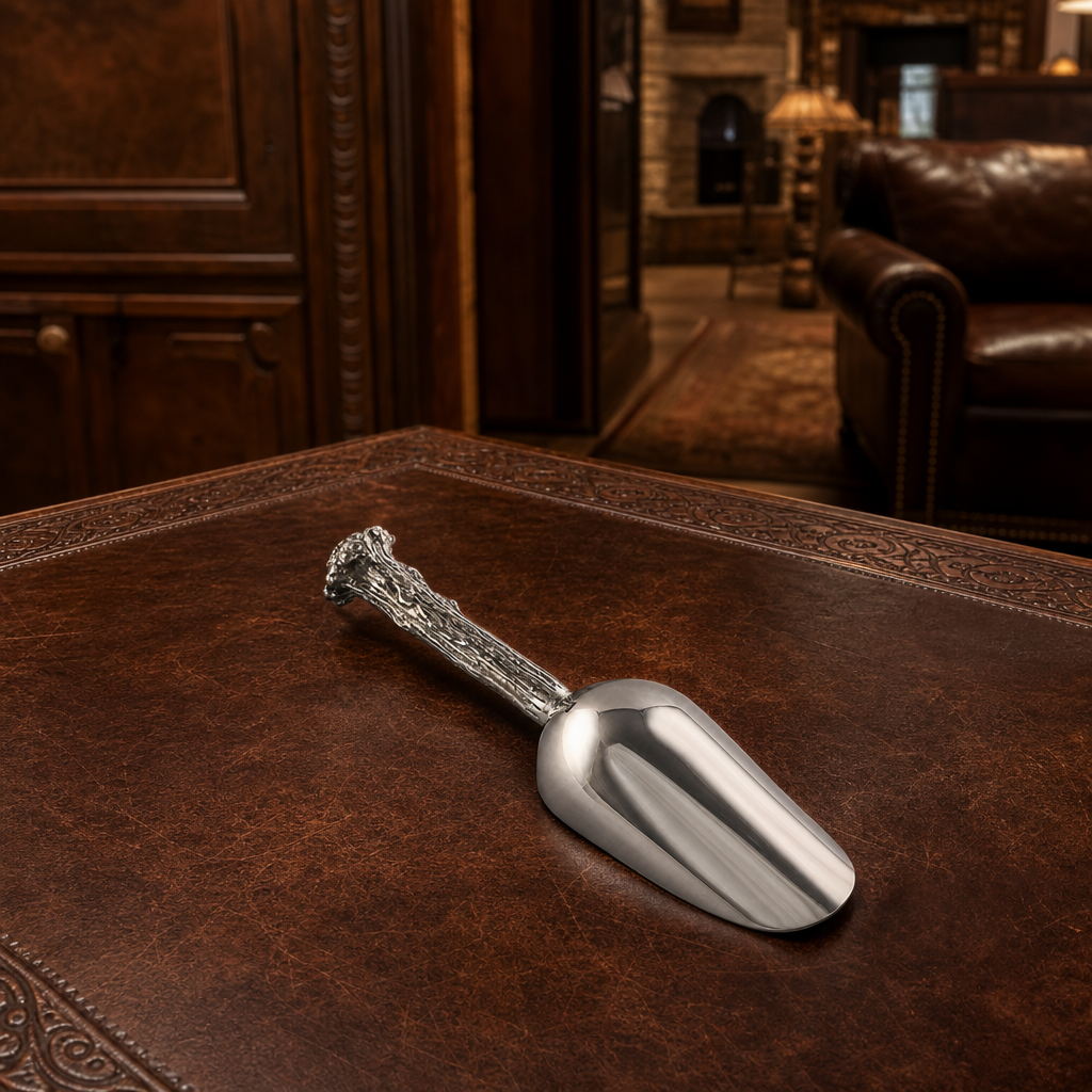 Pewter Antler Ice Scoop 9
