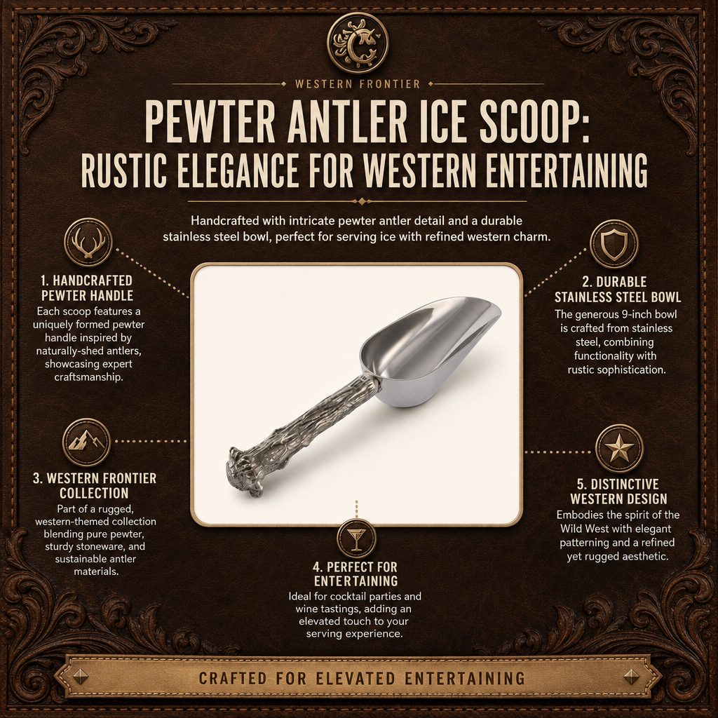 Pewter Antler Ice Scoop 1