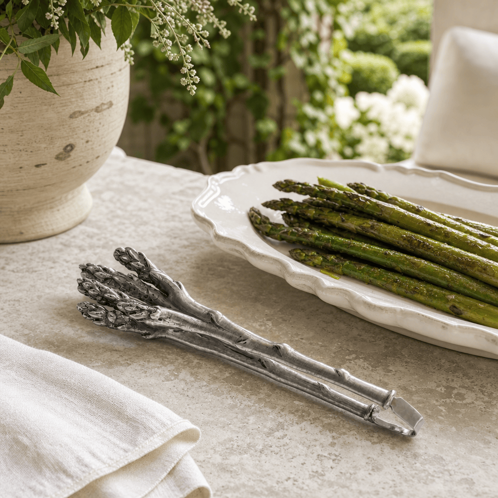 Pewter Asparagus Pattern Tongs 7