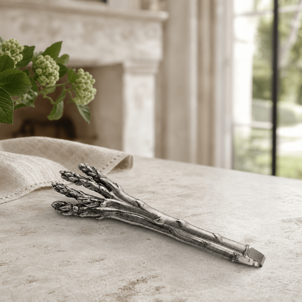 Pewter Asparagus Pattern Tongs 3