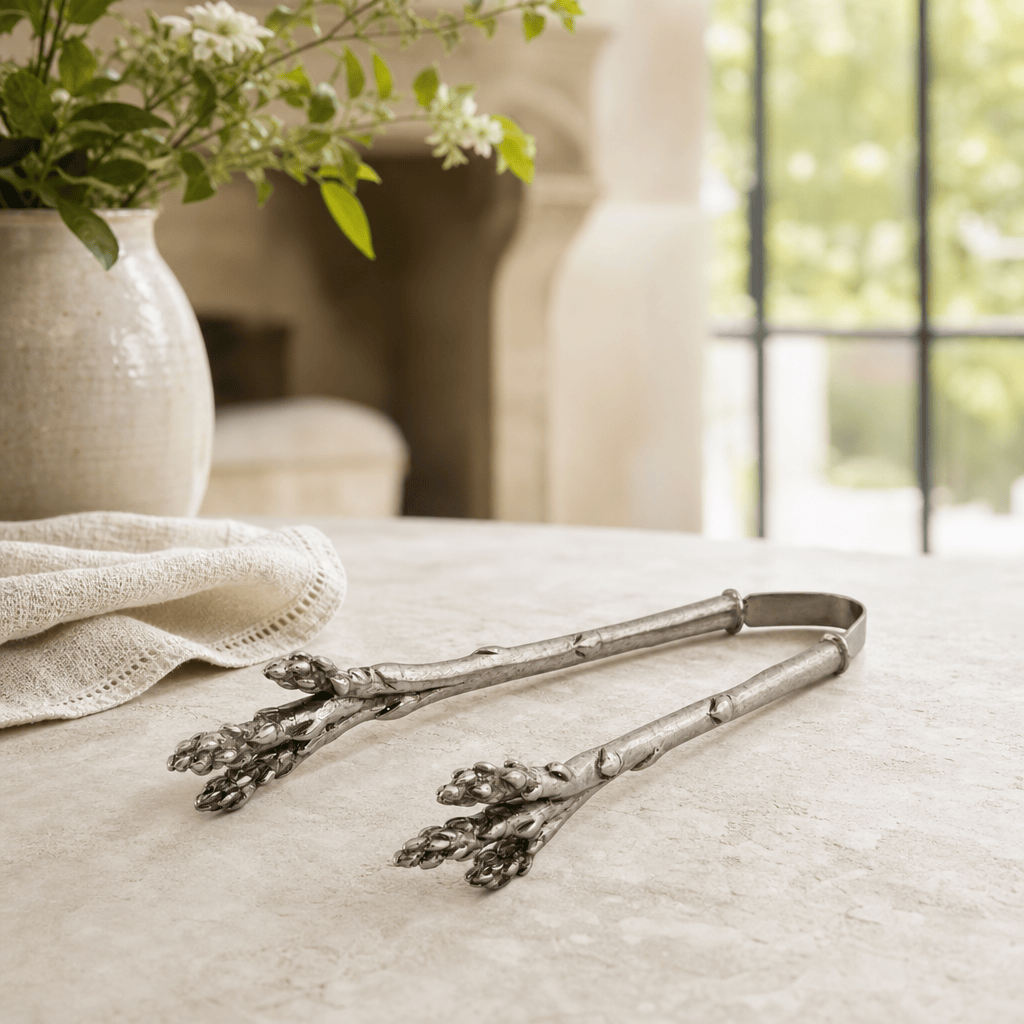Pewter Asparagus Pattern Tongs 4
