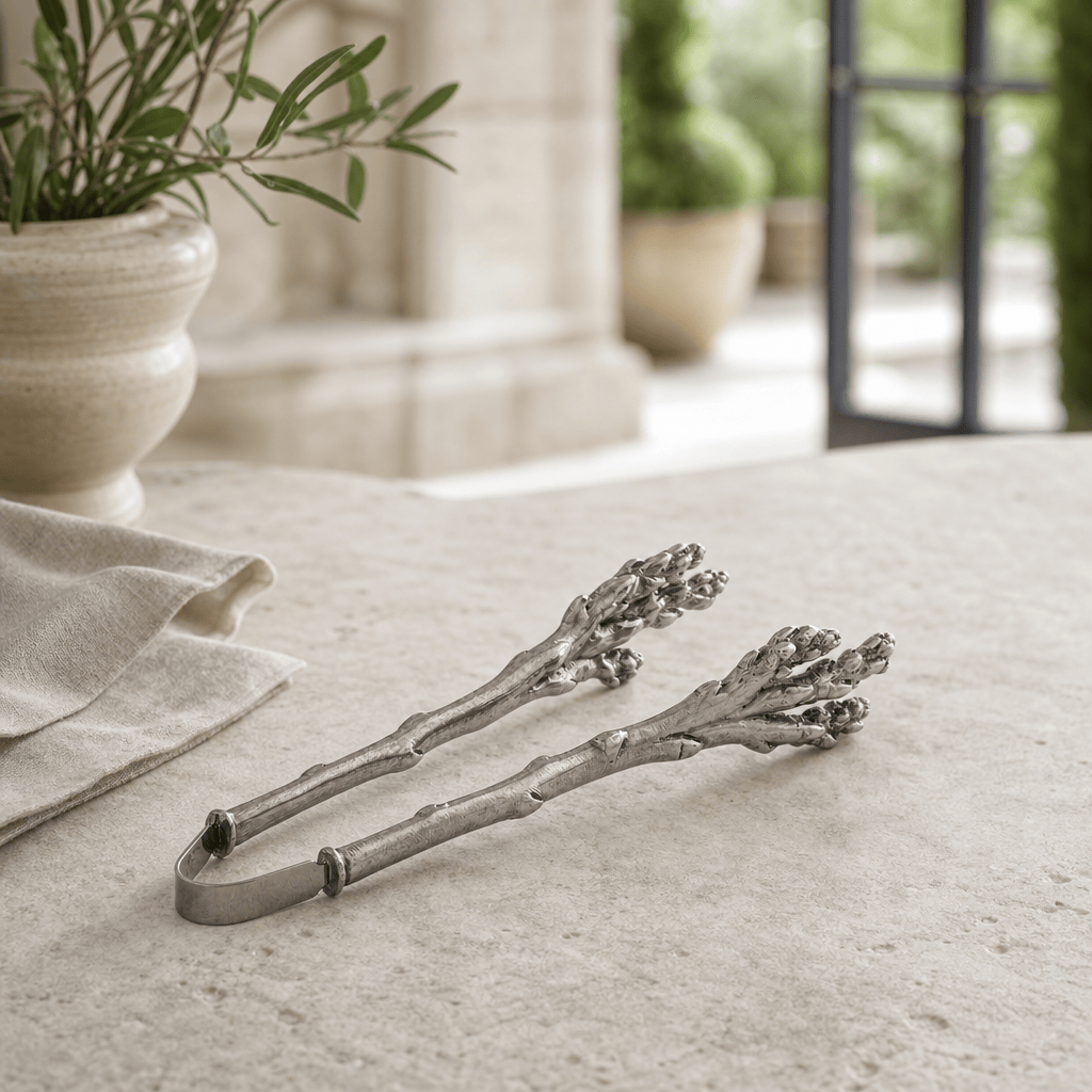 Pewter Asparagus Pattern Tongs 5