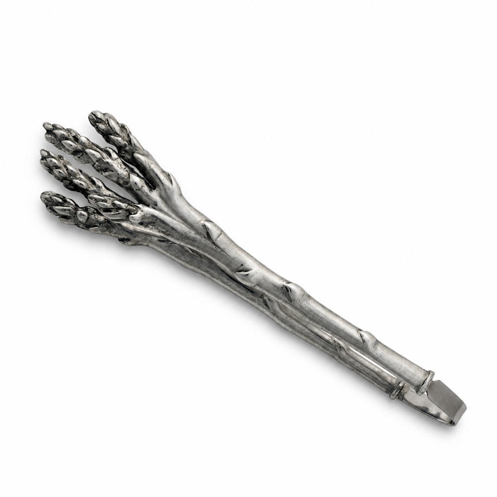 Pewter Asparagus Pattern Tongs 9
