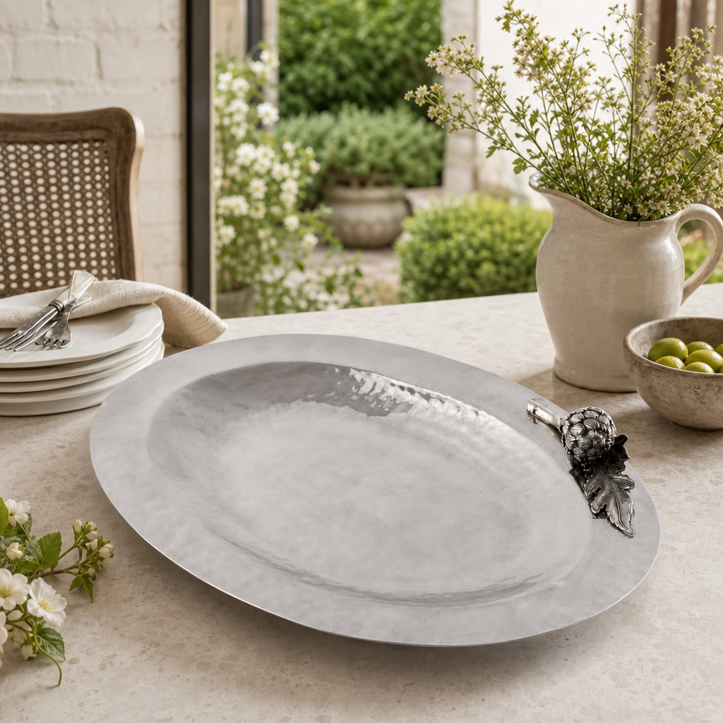Artichoke Steel Serving Tray 9