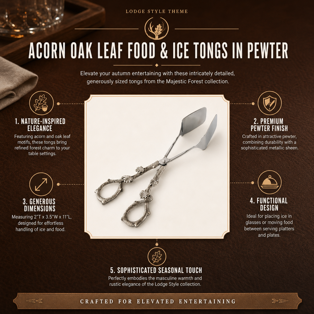Acorn Oak Leaf Food / Ice Tongs 11