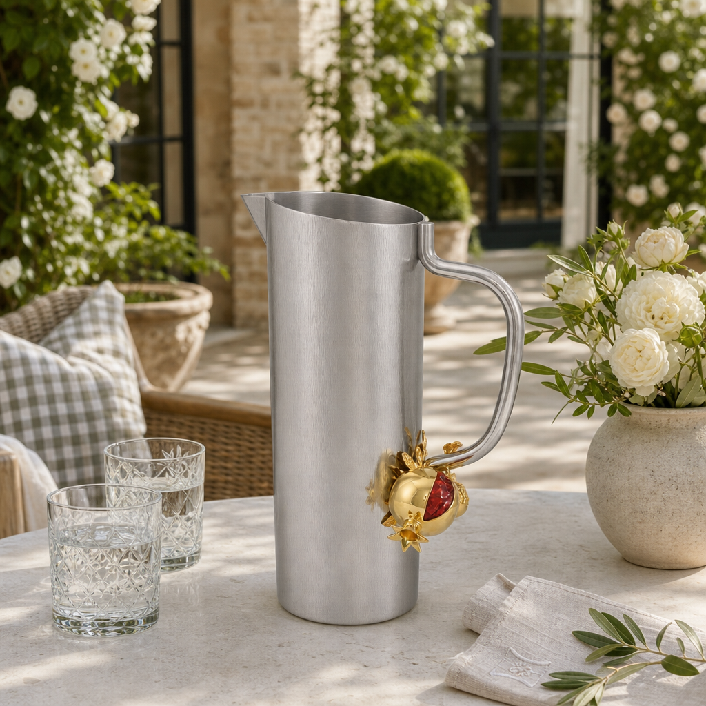 Gold Pomegranate Stainless Steel Pitcher 8