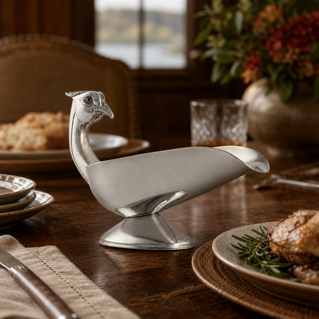Pheasant  Handle Stainless Steel Gravy / Sauce Server 7