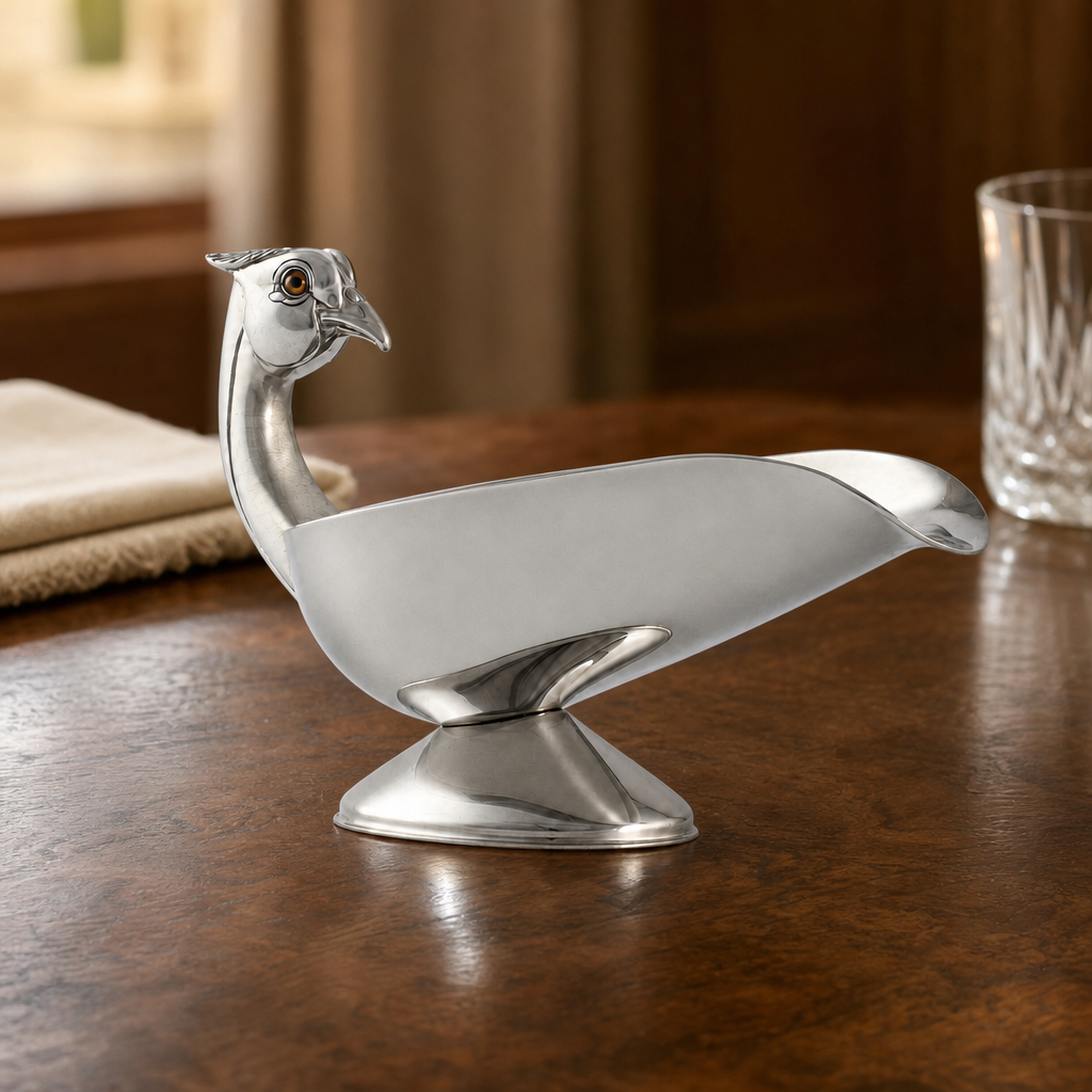 Pheasant  Handle Stainless Steel Gravy / Sauce Server 3