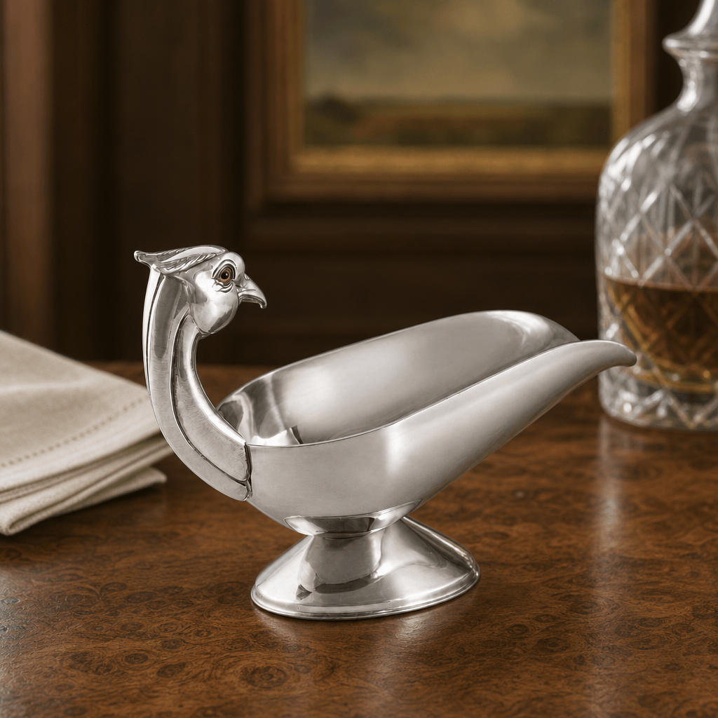Pheasant  Handle Stainless Steel Gravy / Sauce Server 4