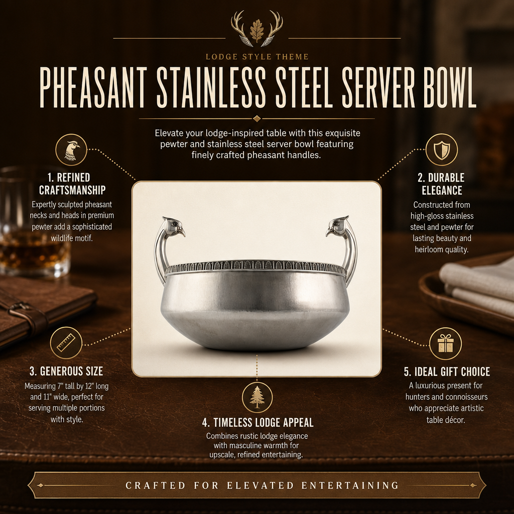 Pheasant Stainless Steel Server Bowl 1